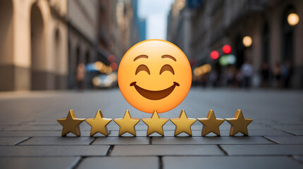 Happy Customer Reviews on City Street