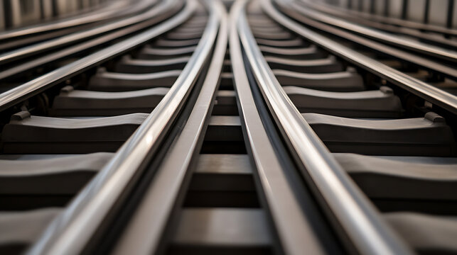 Parallel lines converge: Train tracks stretch into the distance, hinting at a journey ahead. A symbol of paths, choices, and the destination.