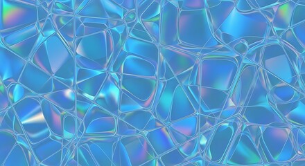 Iridescent Blue Liquid Forms Abstract Modern Surface Design Concept