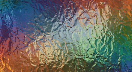 Multichromatic Crumpled Metal Surface with Iridescent Sheen Texture