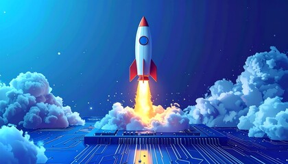 Rocket Launch Innovation Technology.