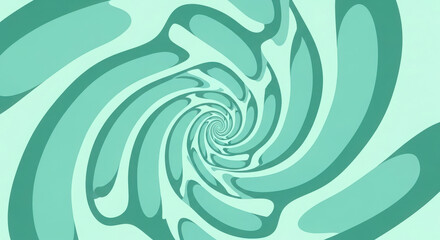 Abstract teal and mint green swirling spiral pattern background