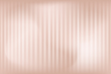 Obraz premium Ribbed plastic beige gradient background. Vector Abstract wave glass vertical line pattern bg. Luxury tan bg for premium cosmetic. Coffee pattern on acrylic frosted sheet.