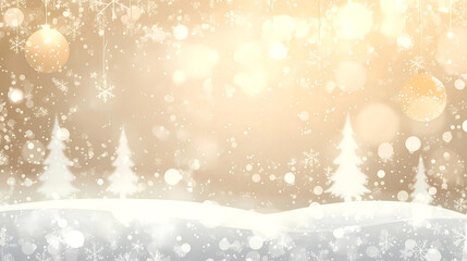 Sparkling holiday season with glittering snow and decorative ornaments, perfect for festive greetings and winter promotions, creating a magical Christmas vibe