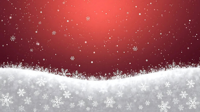 Festive winter scene with gently falling snowflakes, perfect for Christmas cards, holiday promotions, and seasonal greetings with elegant frosty design.