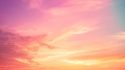 Obraz premium Sunset sky with orange and pink tones, warm glowing gradient, dreamy background.