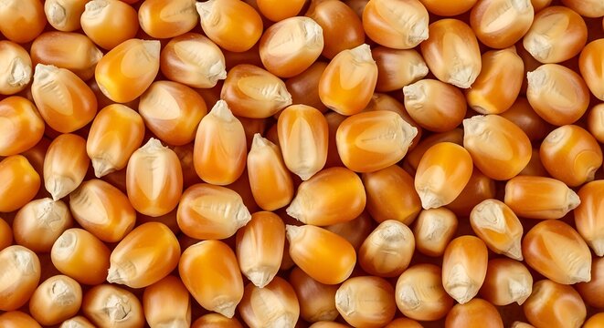 Close-up of Dried Corn Kernels for Popcorn Preparation.