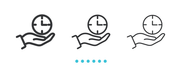 O'clock time Icon. Thin line icon vector