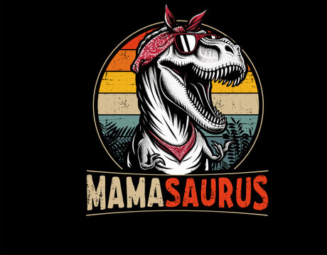 Mamasaurus Mama Mutter lustige Vektorgrafik