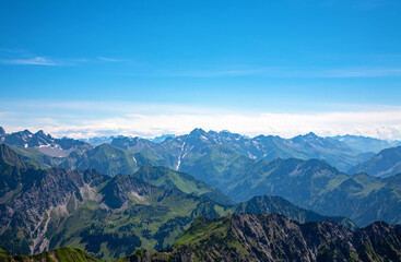 Naklejka premium Allgau Alps, Oberstdorf, Allgau Alps, Bavaria, Germany, Europe.