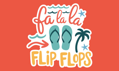 Christmas Summer Sticker Design