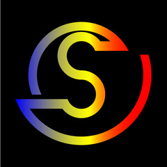 vector illustration of a red symbol letter S