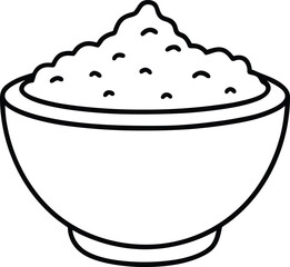 bath salt bowl outline for spa vector.