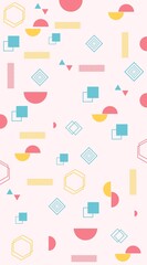 Playful pastel geometric abstract composition