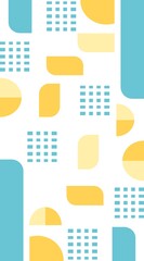 Playful pastel geometric abstract composition