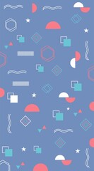 Playful pastel geometric abstract composition