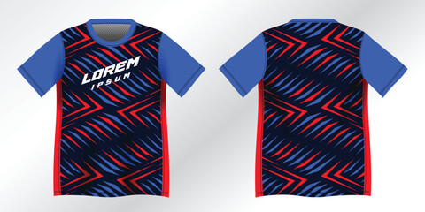 abstract red and blue background pattern for sport jersey design mockup