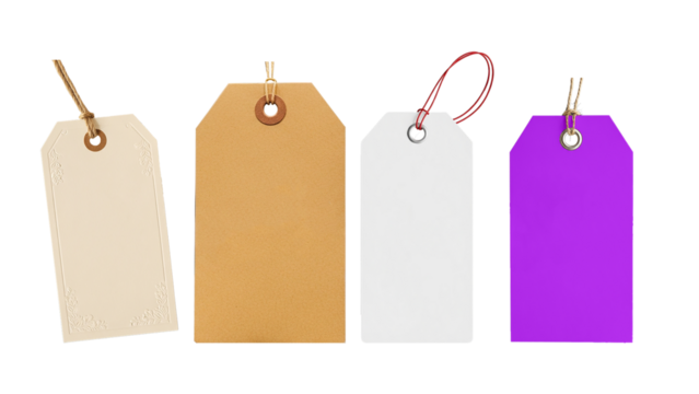 set of price tags isolated transparent background - Powered by Adobe