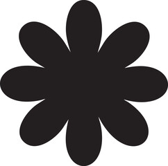 Black flower vector: simple flower clipart, floral design element eps silhouette