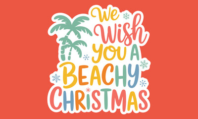 Christmas Summer Sticker Design