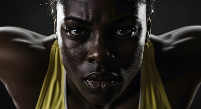 Focused athlete ready to compete - Powered by Adobe