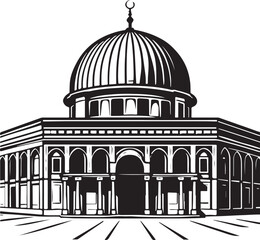Dome of the Rock Silhouette Vector