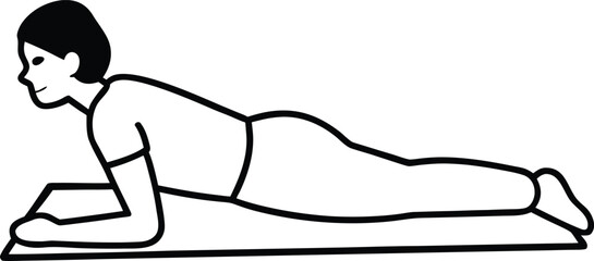 person lying on yoga mat outline.