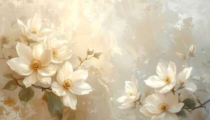 Delicate Magnolia Blossoms in Soft Pastel Hues.