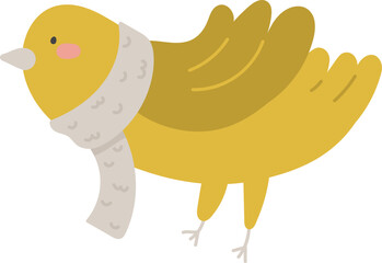 Bird Wearing Cozy Scarf