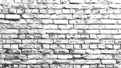 Dark grunge brick wall texture with rough overlay for retro design background 