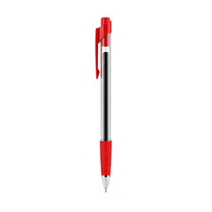 3d icon of a single red ballpoint pen isolated on transparent background