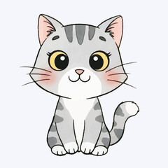 Watercolor Cute Cat Sleeping Peacefully Illustration