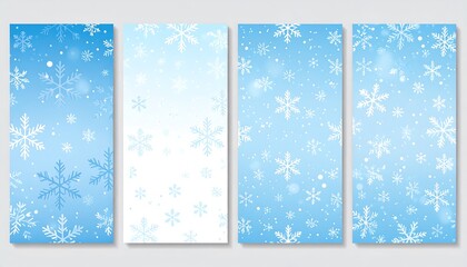 Winter Snowflake Backgrounds for Cards or Invitations.