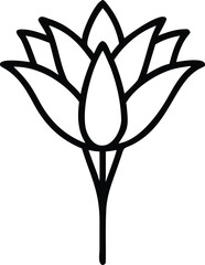 Vector lotus flower illustration outline drawing design floral art icon eps silhouette
