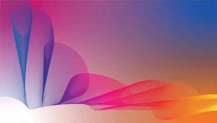 Colorful Abstract Wave Background Vector, Gradient Lines Design, Modern Vibrant Flow Art
