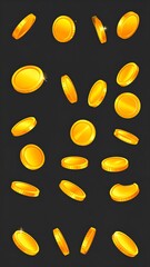 Gold Coins Falling Animation.