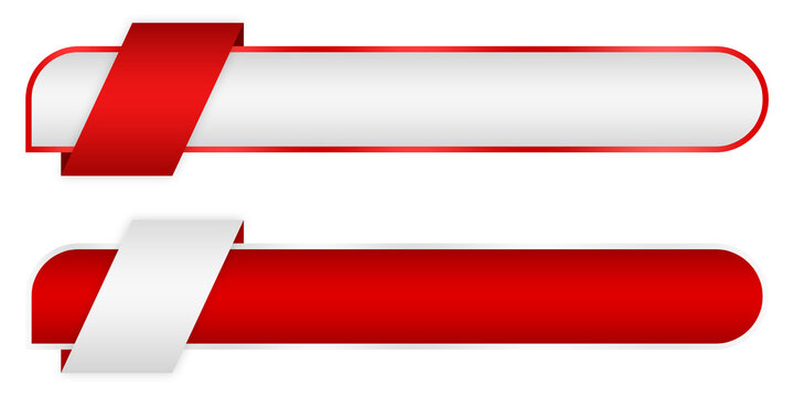 set of red white modern lower third rectangle with line element png file transparent background	