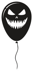Black spooky Halloween balloon monster face scary smile decoration