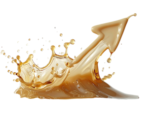 Abstract liquid splash forming an upward arrow