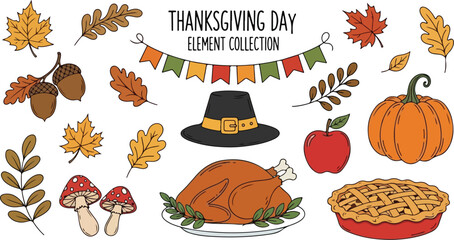 Thanksgiving Doodle Collection – Harvest Icons and Seasonal Illustrations