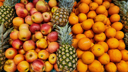 Fresh fruit and vegetable varieties offered for sale in the grocery section