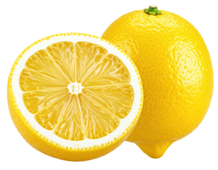 Close-up of a lemon and half a lemon