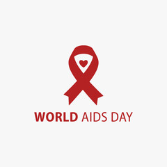 The flat design concept for World AIDS Day focuses on simplicity, elegance, and ease of recognition. Vector Sign for Banner, Logos, Labels, and Icons.