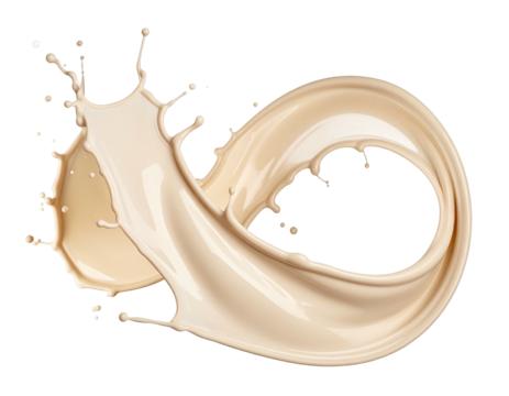 Creamy liquid splash in a swirling design
