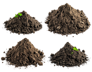 Four piles of dark brown soil (3)