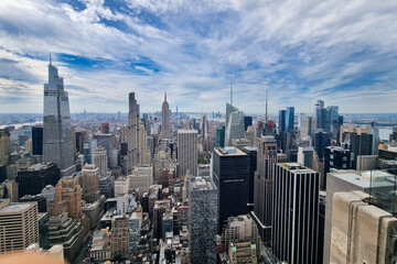Fototapeta premium New York - Manhattan buildings seen from the Top of the Rock observation deck