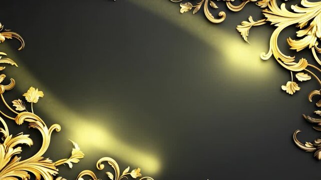 Video A gold frame sits on a black background, waiting for its content