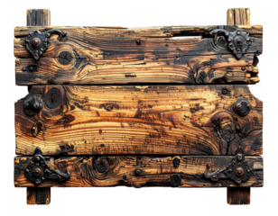 Weathered wooden sign, aged and distressed