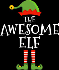Funny christmas elf design xmas