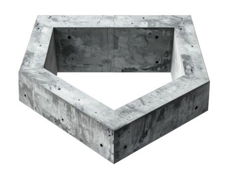 Abstract concrete shaped form